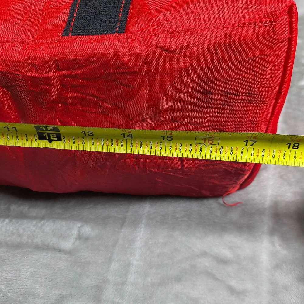 Vintage New York Company Duffle Bag Red 1996 Retro NYC Token 90s Pockets 17x15